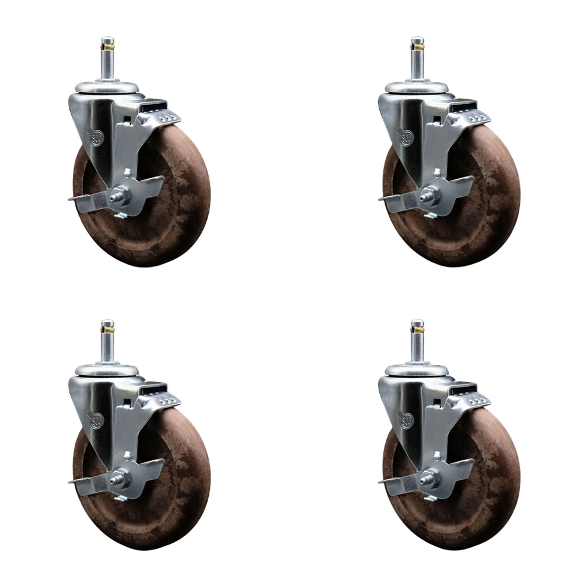 Service Caster, 5in. x 1 1/4in. Stem Casters, Wheel Diameter 5 in, Caster Type Swivel, Package (qty.) 4, Model# SCC-GR20S514-GFNSHT-TLB-716138-4